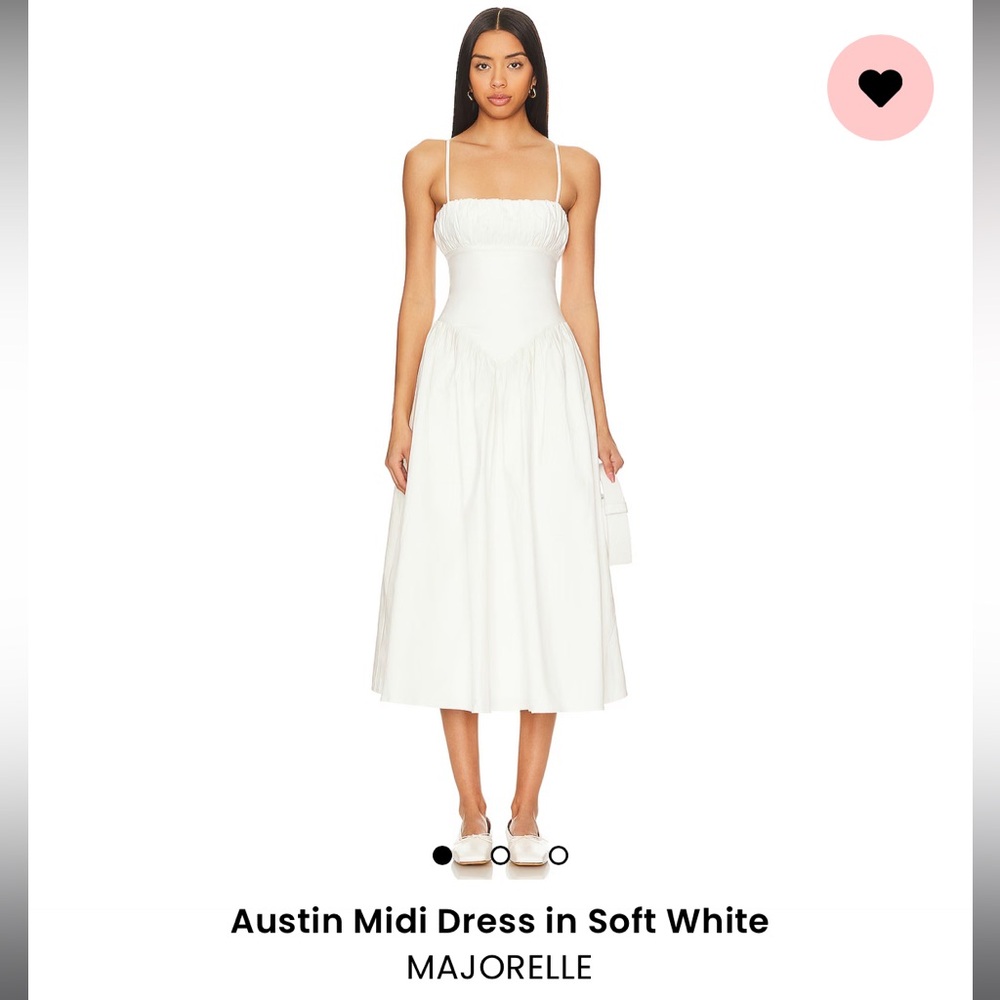 Austin Midi Dress in Soft White MAJORELLE